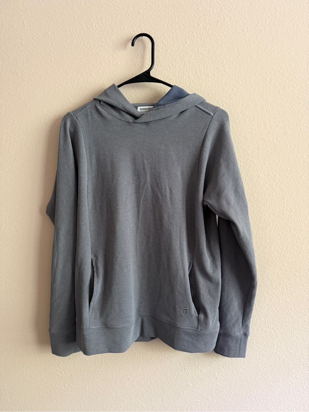 Tommy John Gray Waffle-Knit Men's Hoodie